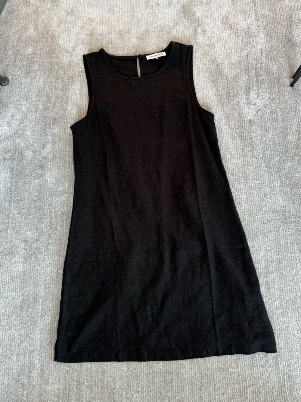WeWoreWhat Black Linen Mini Dress